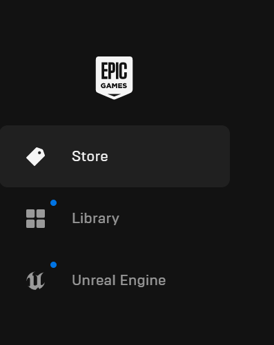 Haz clic en Store en el iniciador de Epic Games.